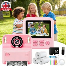 Kids Mini Instant Print Camera with 3 Rolls Print Paper Thermal Printer Portable