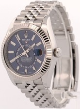 Rolex Sky-Dweller BLUE Stainless Steel 18K White Gold 42mm JUBILEE 326934 Watch 3