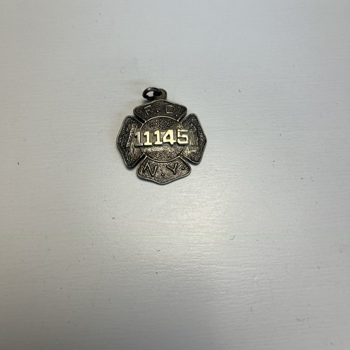 Vintage Sterling FD NY Badge 11145 Maltese Cross Pendant
