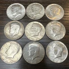 1964 Kennedy Half Dollar Silver Coin Lot (9 Coins) 90% Silver JFK US Mint COINS