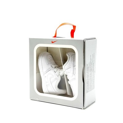 *NEW* INFANT BABY Nike Force 1 Crib Bootie Shoe WHITE / WHITE (CK2201 100)  