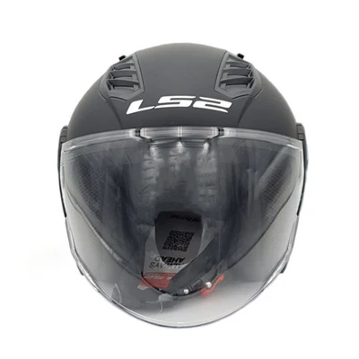 OF616 CASCO LS2 AIRFLOW II NERO OPACO MATT BLACK CON VISIERA LUNGA TRASPARENTE