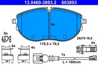 Bremsbelagsatz FÜR VW California T6 Camper (Sgc, Sgg, Shc) - ATE 13.0460-3893.2
