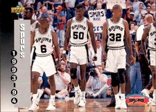 San Antonio Spurs 1993-94 Upper Deck #233 San Antonio Spurs Basketball Card