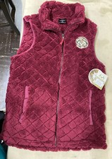 Realtree Nwt Women's Maroon Quilted Sherpa Vest Size Medium
