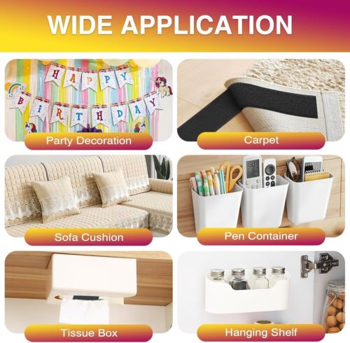 Heavy Duty Double-Sided Adhesive Strips, Strong Sticky Back Fastener Roll, Cu... - Picture 6 of 9
