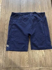 Mens Baleaf Blue Compression Shorts Shiny Spandex Tights 2XL With Pockets