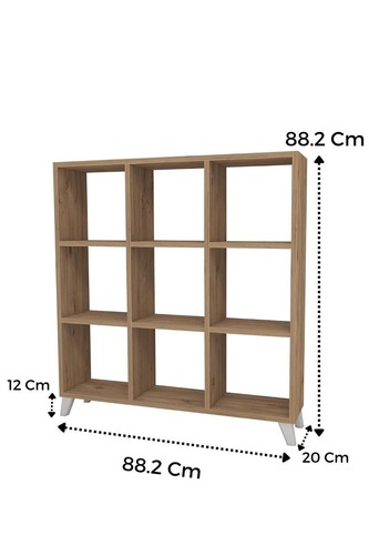 HomeHQ Open Shelf Bookcase, 9 Shelves Bookshelf, Cube Shelf Bookcase (88x88x20) - Imagen 5 de 6