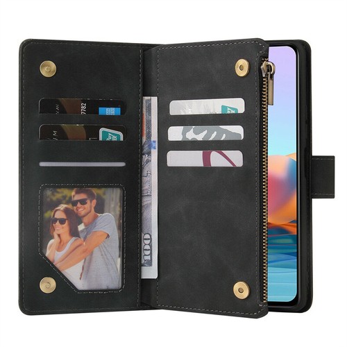 Luxury Leather Wallet Zip Purse Cover Case for Xiaomi Redmi Note 13 12 11 Pro 10 - Picture 15 of 34