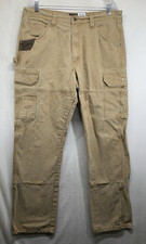 Wrangler Riggs Pants Mens 38x34 Ripstop Carpenter Double Knee Cargo Tan