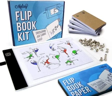 Flip Book Kit - LED Lightbox for Drawing and Tracing & 240 Sheets Animation P...