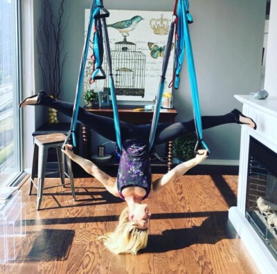 YOGATAIL Yoga Swing Aerial Hammock Trapeze Antigravity Yoga Sling/Inversion Blue