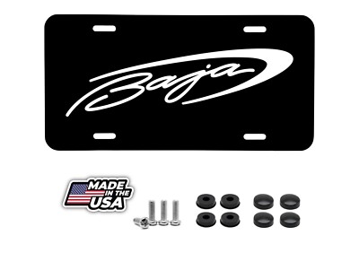 Baja Offshore Boat Speed RACING TEAM Laser Engraved Front License Plate Black