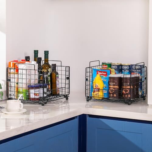 Wetheny Stackable Fruit Basket Wire Basket for Kitchen XL Wire Basket