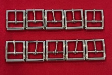 10 Pack- 1  Nickel Belt Buckle Center Bar Single Prong