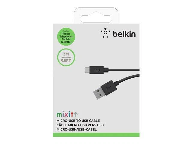 Belkin MixIt Colour Range 3m Micro USB Charge and Sync Cable - Black - Image 2 of 2
