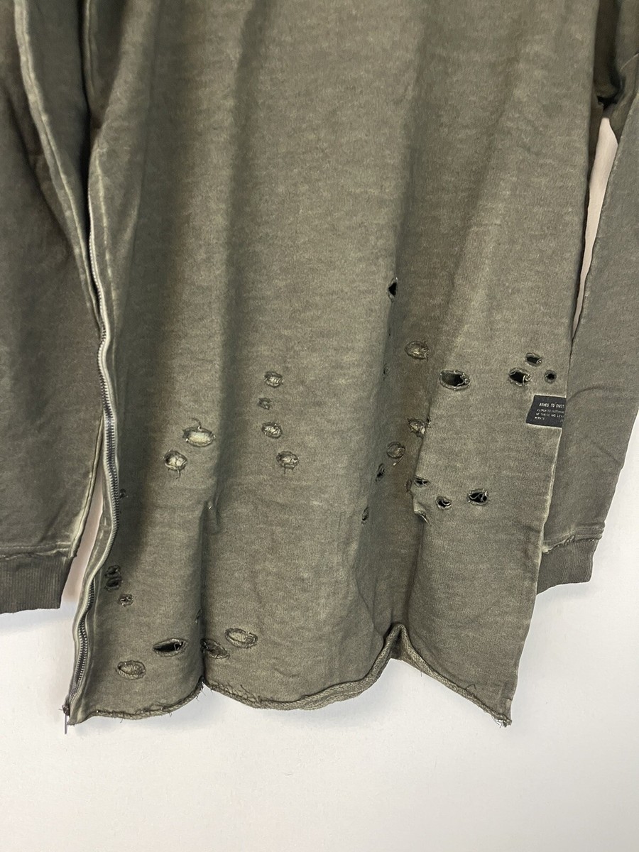 Ashes to Dvst Sweatshirt Mens Medium Tall Ripped Sweater Ashes to Dvst Sweatshirt Mens Medium Tall Ripped Sweater