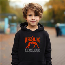 Funny Youth Wrestling Hoodie Gift Wrestler Boys Wrestle Gear Hooded Sweatshirt