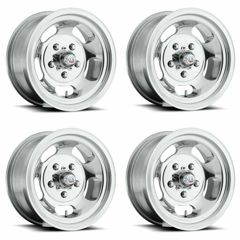 Set 4 US Mag U101 Indy 15x8 5x4.5 High Luster Polished Wheels 15