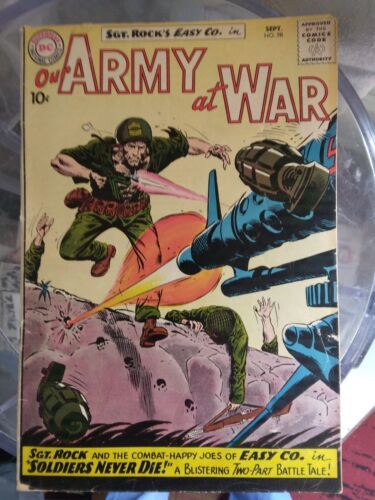 Our Army at War #98 (1960) VG/F 5.0 Silver Age Kubert Cover-Sgt. Rocks Easy Co. - Afbeelding 1 van 3