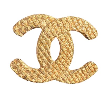 Chanel CC gewebte strukturierte Hardware-Brosche