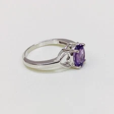 Amethyst Quartz Oval Shape Gemstone Ring For Women 925 Silver ring For Her
