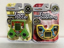 2006 Techno Source Super Soccer Skate Boarding Hand Held LCD Video Games Sealed