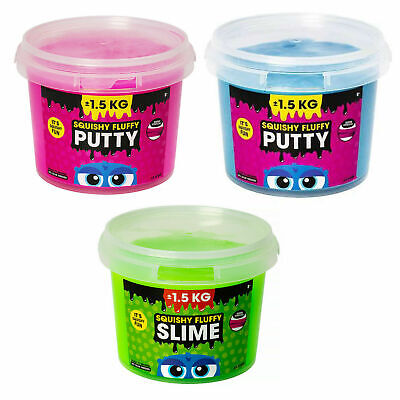 Squishy Fluffy Putty Slime Schleim 1 5 Kg Blau Pink Grun Ebay