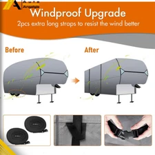 With Zipper Waterproof 5TH Wheel RV Motorhome Camper Storage Cover 26'-41' FT