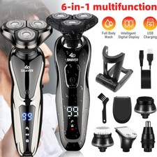 6D 6 IN 1 Electric Shaver Trimmer Bald Head Razor Wet  Dry Men's Grooming Kit