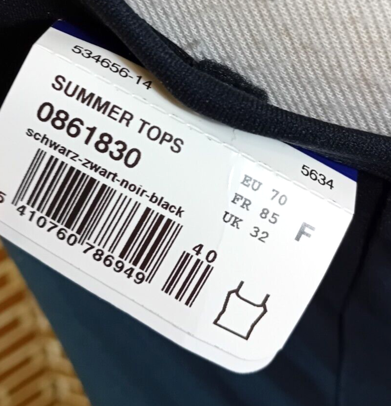 PRIMA DONNA Summer Tops Ladies Size 32F Black Tankini Swimming Top BNWT eBay
