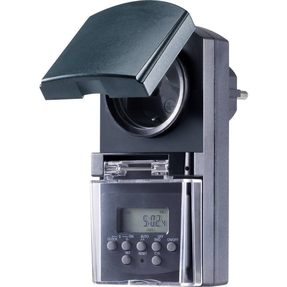 Basetech BT-2106308 Timer a spina analogico digitale Settimanale 1800 W IP44
