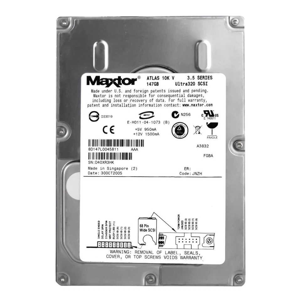 Disco Rigido Maxtor Atlas 10K V 8D147L0 147GB 10K 8MB SCSI U320 3.5'' - Immagine 3 di 3