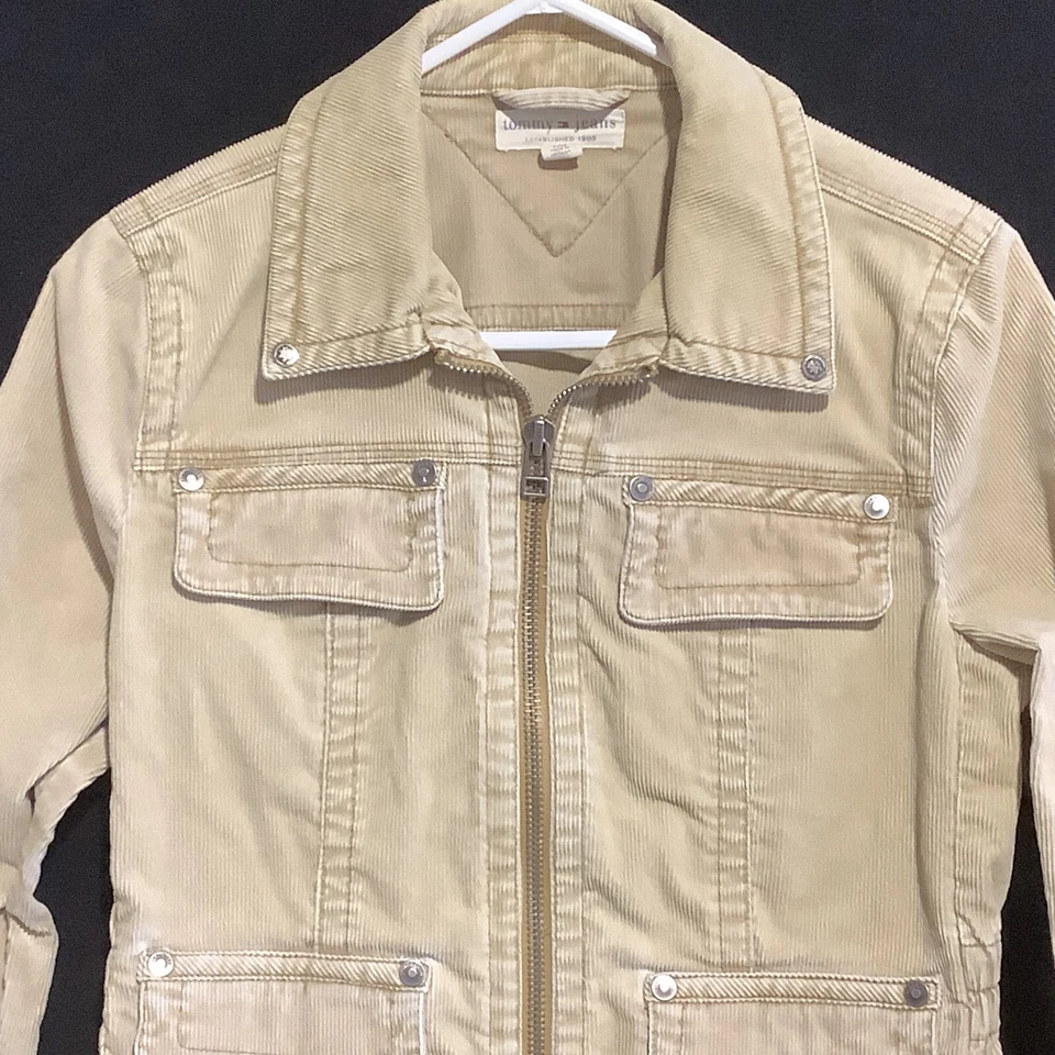 Chaqueta Tommy Hilfiger Pana Tostada 4 Bolsillos Frontales Cremallera Completa Talla L Tommy Jeans Foto 2 de 4