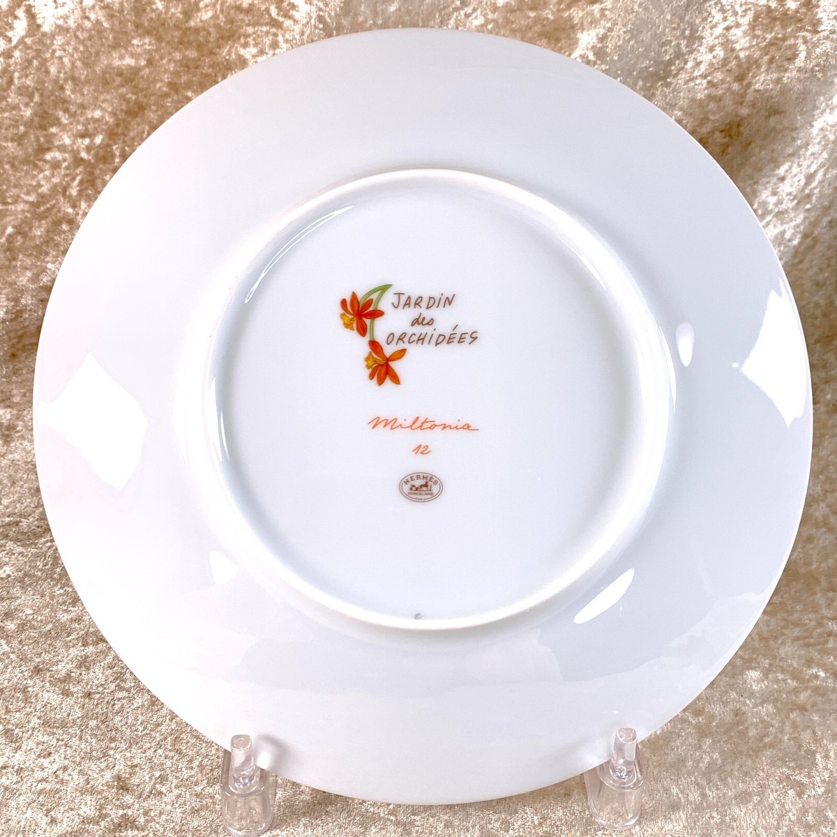 HERMES Jardin des Orchidées 陶器皿 Hermes Paris Dessert Plate Jardin des Orchidees No.12