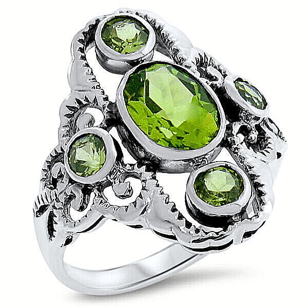 ペリベット様　ご予約分 GENUINE PERIDOT VINTAGE STYLE 925 SOLID STERLING SILVER FILIGREE