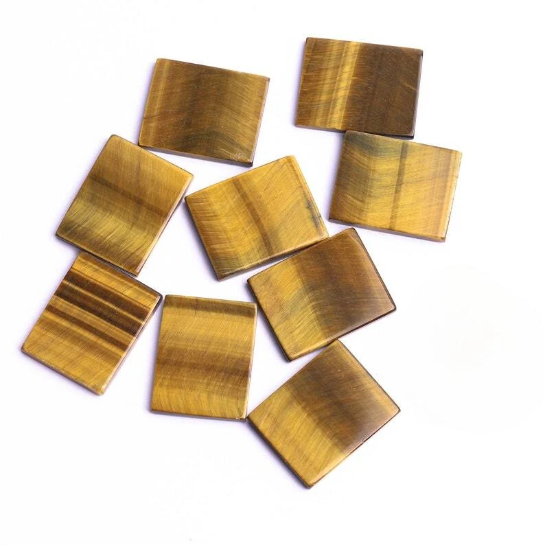 Natural Tiger's Eye Ractangle Shape Both Side Flat Cabochon, Wholesale Gemstone - Image 4 of 4