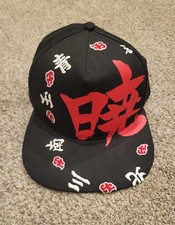 Naruto Shippuden Akatsuki Kanji Ring Flat Bill Trucker/Snapback Hat New No tags