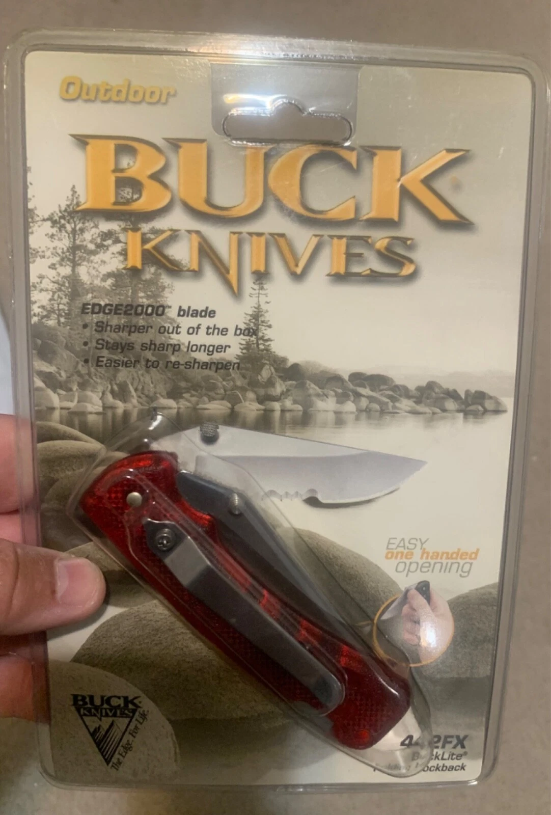 BUCK 442 RED SERRATED BUCKLITE KNIFE IN BOX NEVER USED IN PACKAGE