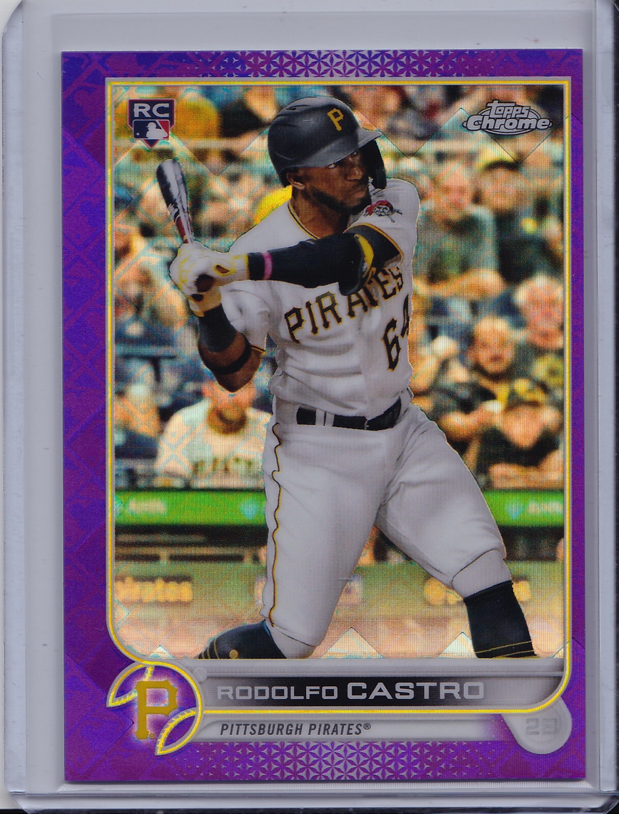 Rodolfo Castro 2022 Topps Chrome Logofractor Purple /250 Refractor Rookie Card