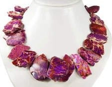 Extraordinary Necklace Made Of Purple Sea Sediment Stones In Free Form