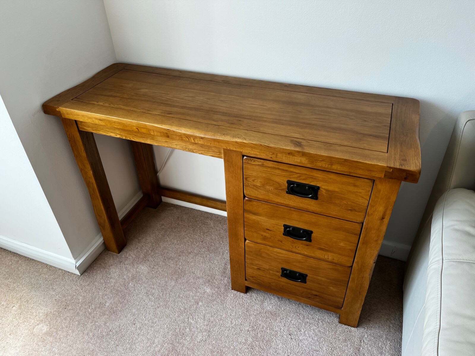oak furniture land desk with 3 drawers, excellent condition eBay