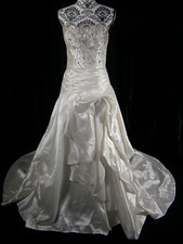 Fiore Couture Wedding Dress Ivory Strapless Beaded Asymmetrical Draping Modern