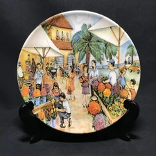 SET of 4 Effetti d'Arte Salad Plate Market Brunelli Italy Italian Flower Antique