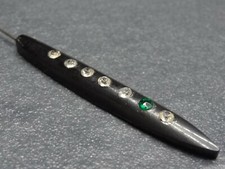 kurze Hutnadel schwarz Strass Art Deco Jugendstil Vintage Sammlungsauflösung #69