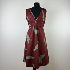 Marc Jacobs Maroon Feather Print Dress Sz 8