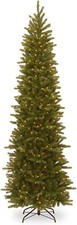 National Tree 'Feel Real  Pre-lit Grande Fir Slim Christmas Tree Green, 9 ft