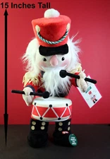 Hallmark Nutty Nutcracker, Mechanical Plush Plays Drum/Tells Jokes, 15" High
