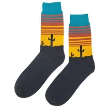 NWT Cactus Sunset Dress Socks Novelty Men 8-12 Multicolor Crazy Fun Sockfly