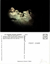 Mt Rushmore Ntl Monument Night Postcard Unused (41233)